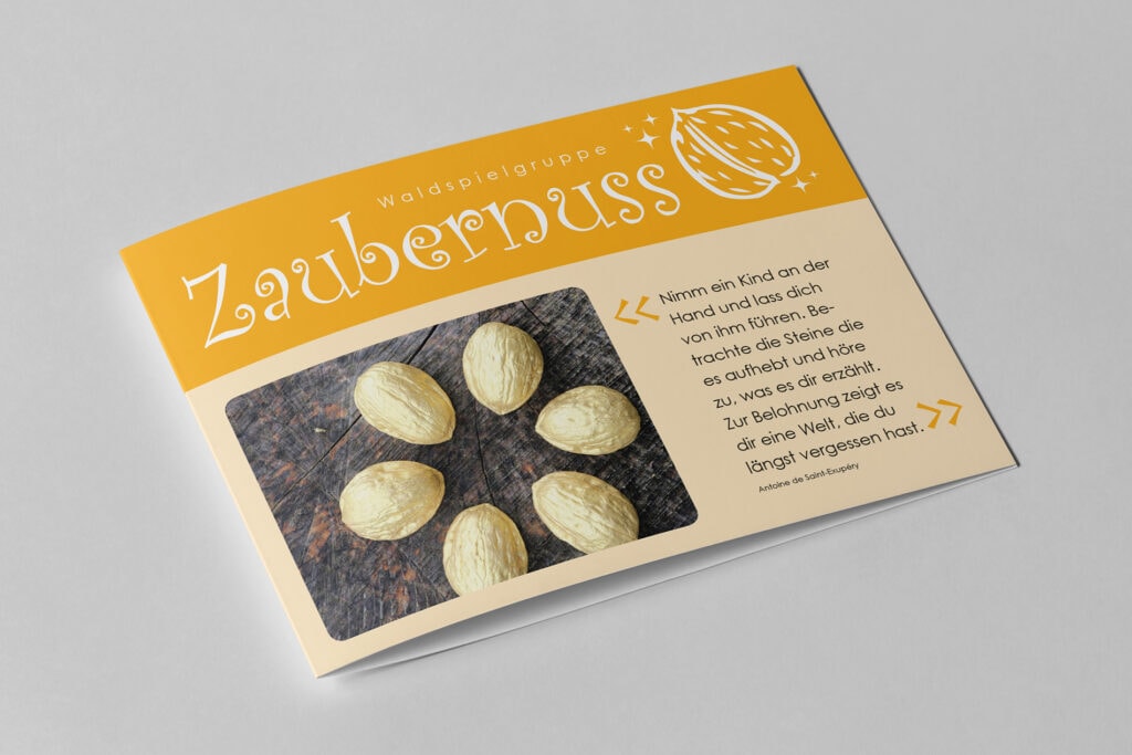 portfolio waldspielgruppe zaubernuss flyer fold